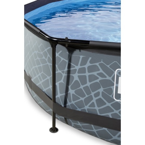 EXIT Stone pool ø360x76cm med filterpumpe - grå - Image 2