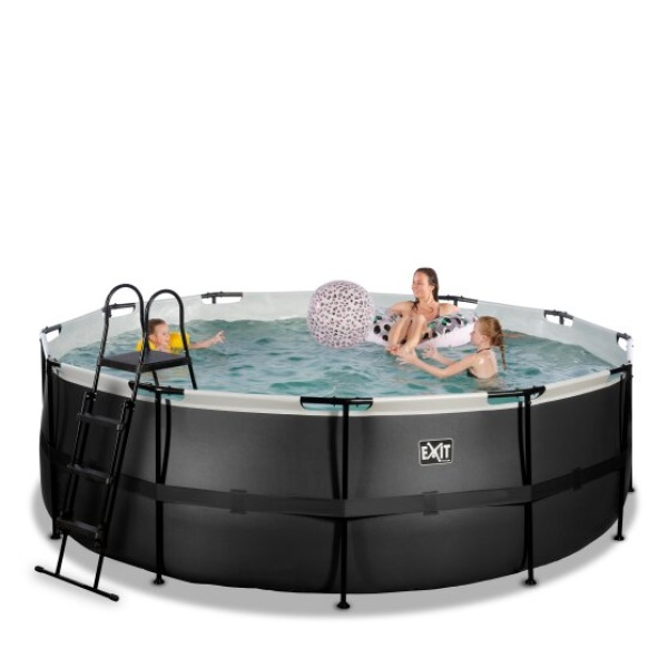 EXIT Black Leather pool ø427x122cm med filterpumpe - sort - Image 5