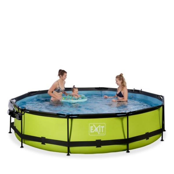 EXIT Lime pool ø360x76cm med poolskærm og filterpumpe - grøn - Image 5