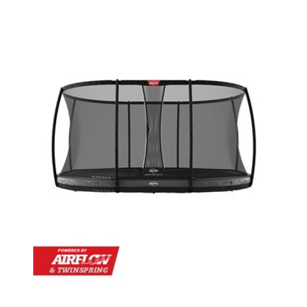 Grand Elite inground trampolin i grå med deluxe sikkerhedsnet - Image 2