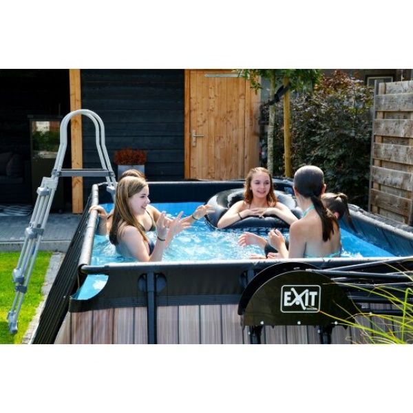 EXIT Stone pool 400x200x100cm med filterpumpe - brun - Image 9