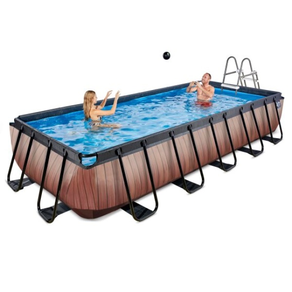 EXIT Stone pool 540x250x100cm med filterpumpe - brun - Image 6