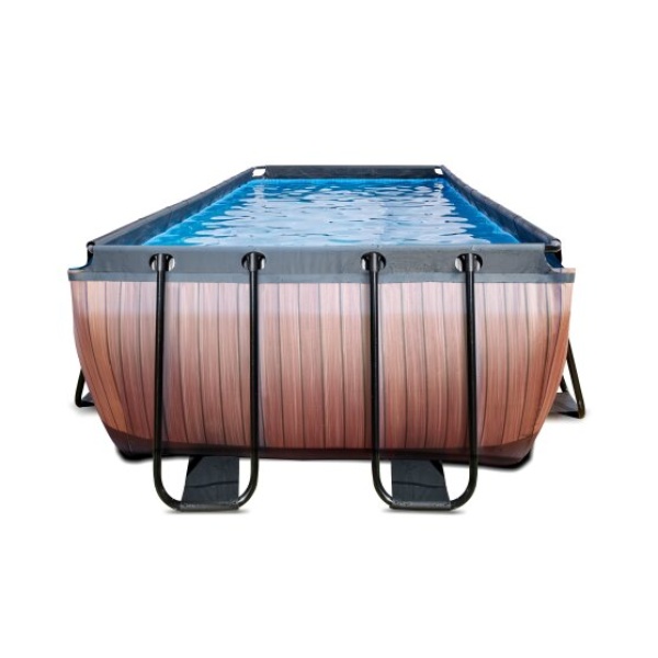 EXIT Stone pool 540x250x122cm med filterpumpe - brun - Image 3