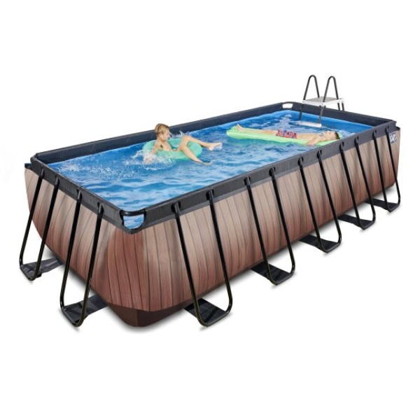 EXIT Stone pool 540x250x122cm med filterpumpe - brun - Image 4