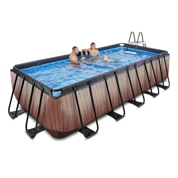 EXIT Stone pool 540x250x122cm med filterpumpe - brun - Image 5
