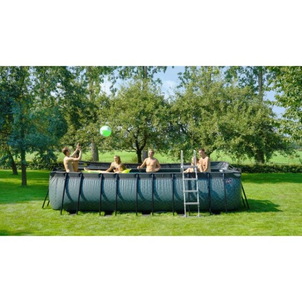 EXIT Stone pool 540x250x122cm med filterpumpe - brun - Image 8