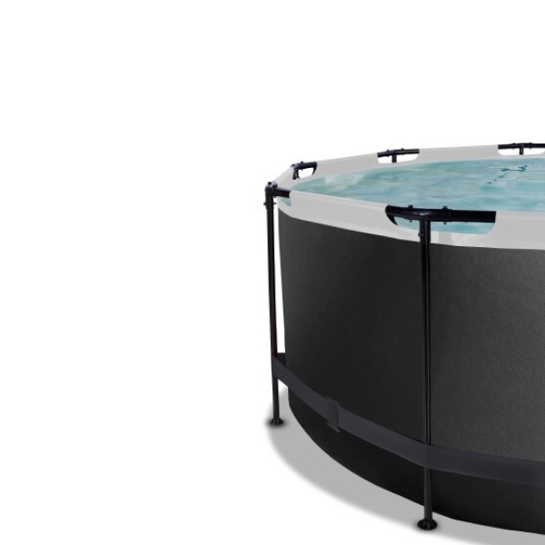 EXIT Black Leather pool ø360x122cm med poolskærm og sandfilterpumpe - sort - Image 4
