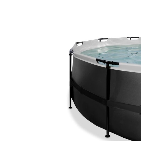 EXIT Black Leather pool ø488x122cm med poolskærm og sandfilterpumpe - sort - Image 4