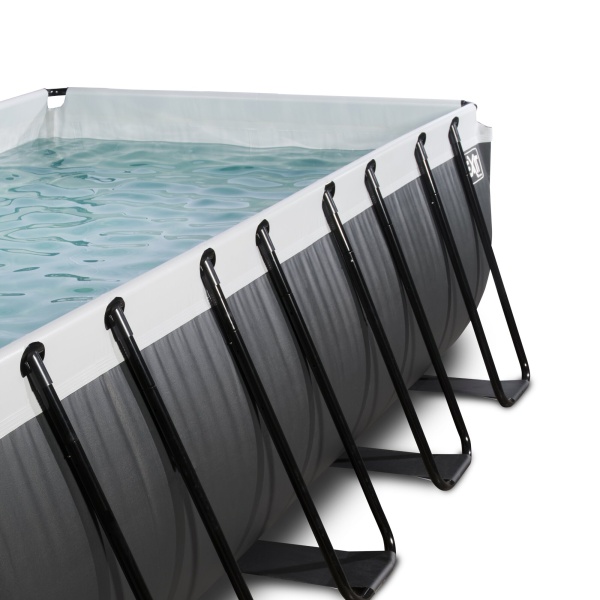 EXIT Black Leather pool 400x200x122cm med sand filter pumpe og dome - black - Image 7