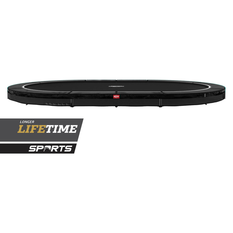 Berg Grand Favorit InGround 520 &ndash; oval nedgravet trampolin i sort