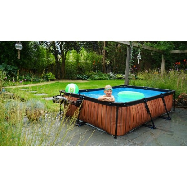 EXIT Stone pool 300x200x65cm med filterpumpe - brun - Image 7