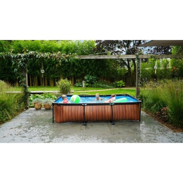 EXIT Stone pool 300x200x65cm med filterpumpe - brun - Image 9
