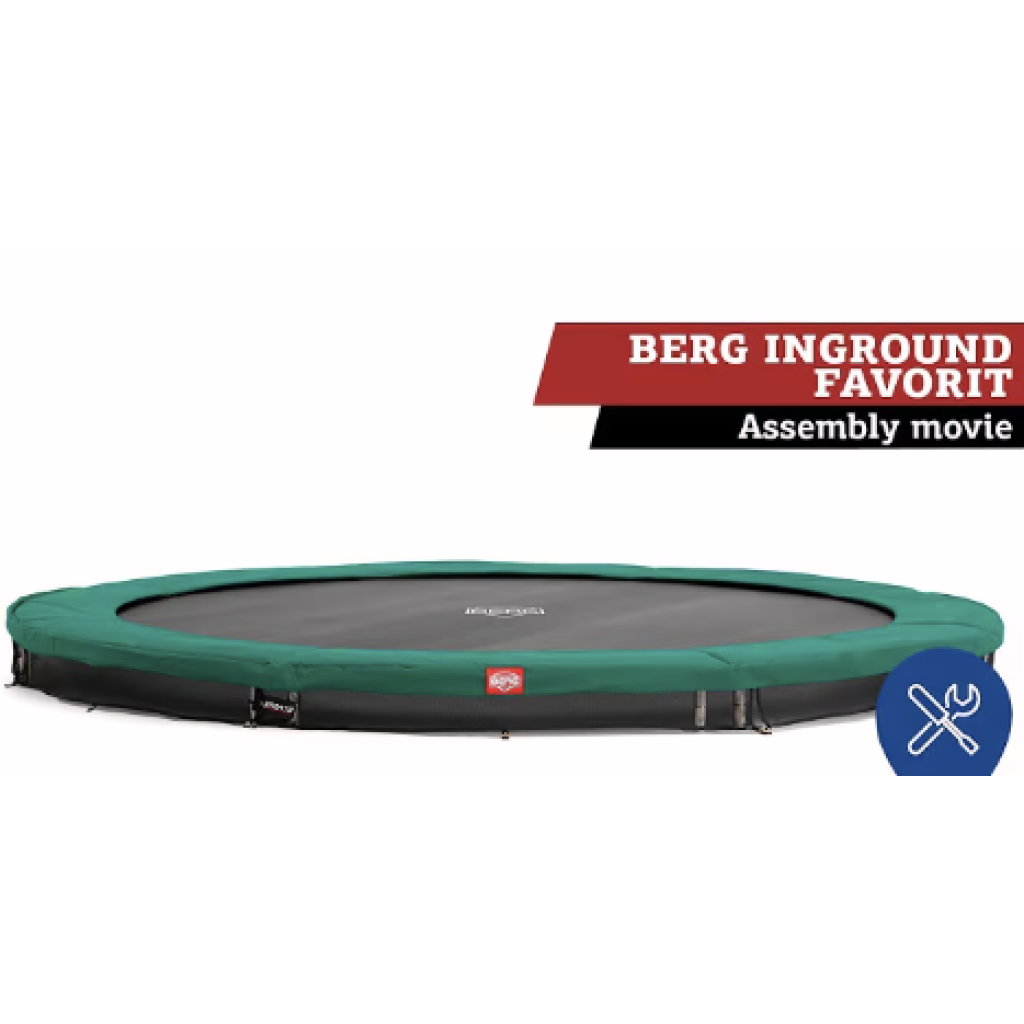BERG InGround Favorit trampoline assembly movie