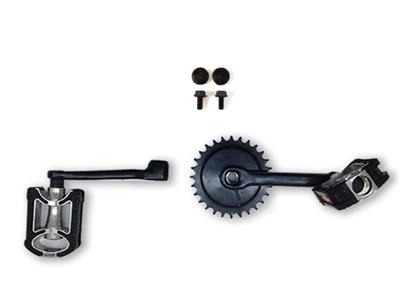 Crank set 140, 28T + pedals